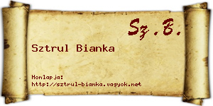 Sztrul Bianka névjegykártya